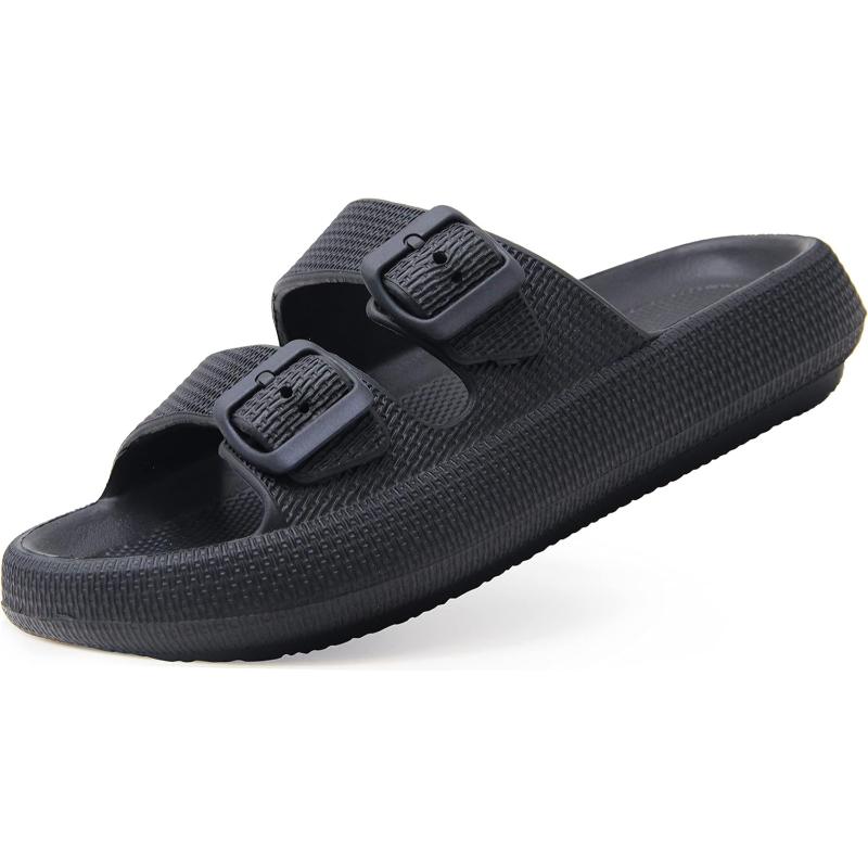 Dual Adjustable Buckles Unisex Sandals
