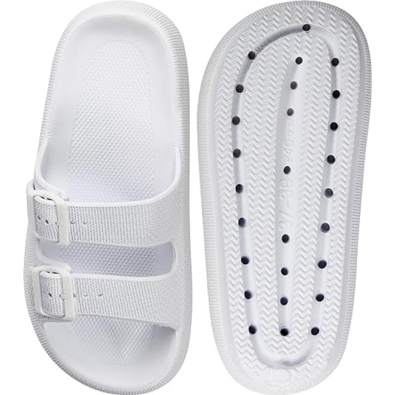 Soft Adjustable Dual Buckle Unisex Slides