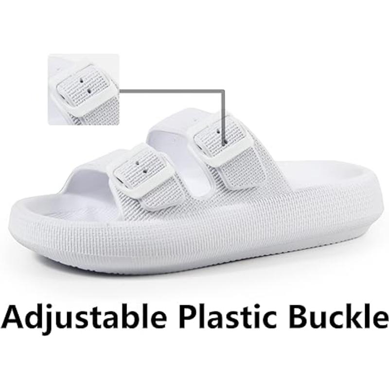 Soft Adjustable Dual Buckle Unisex Slides